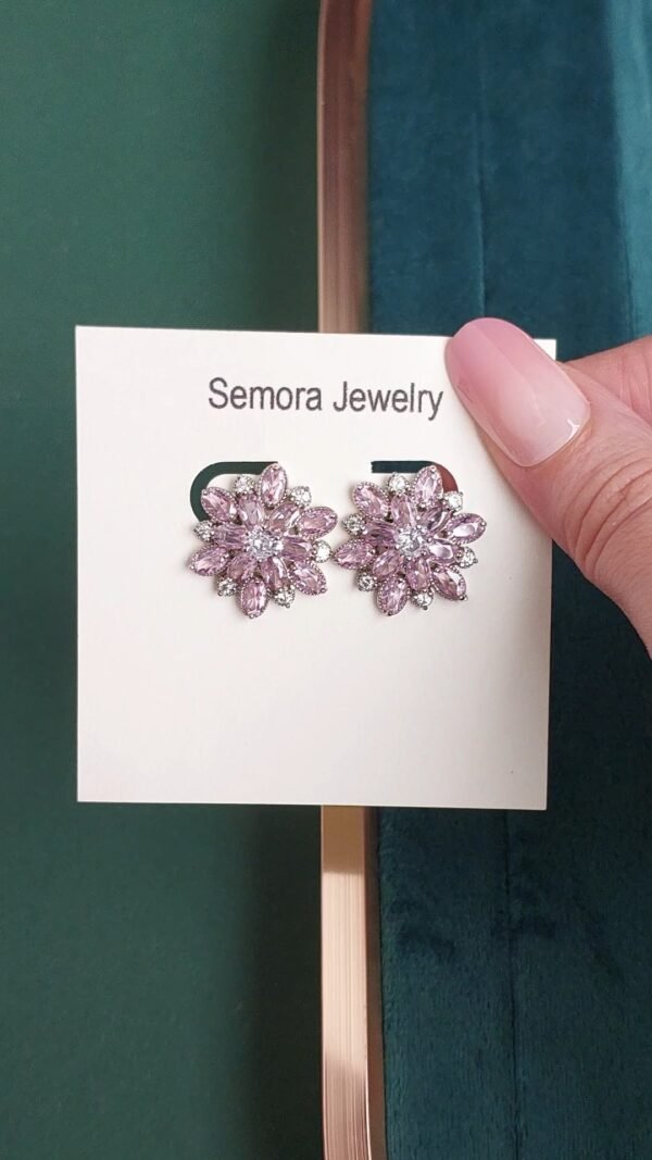 Pink Flower Studs