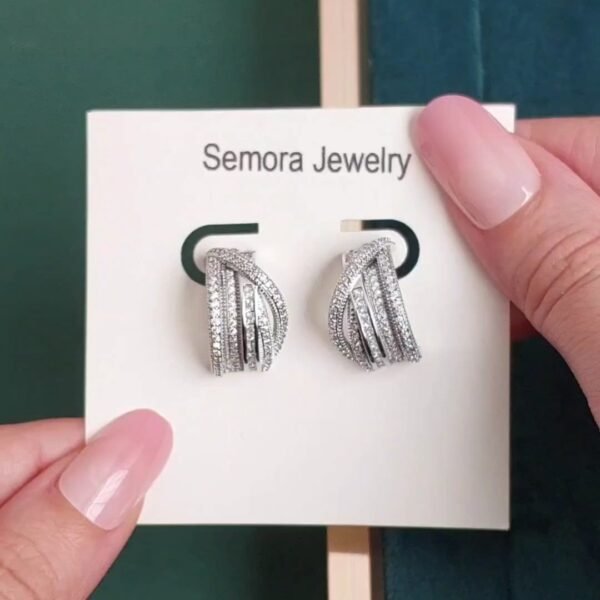 Silver Tri Hoops
