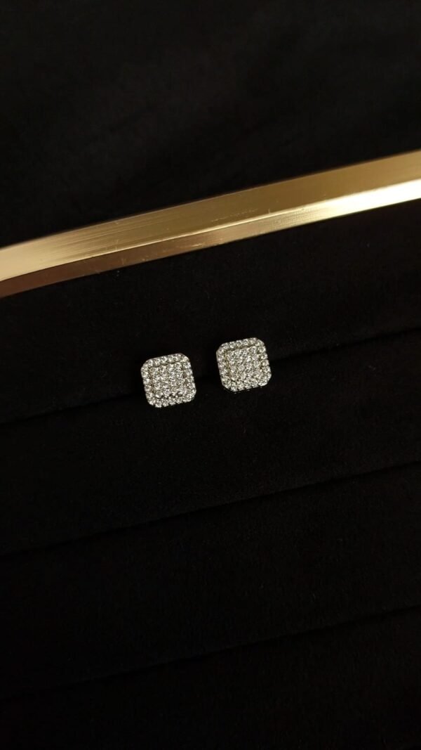 Silver Square Studs