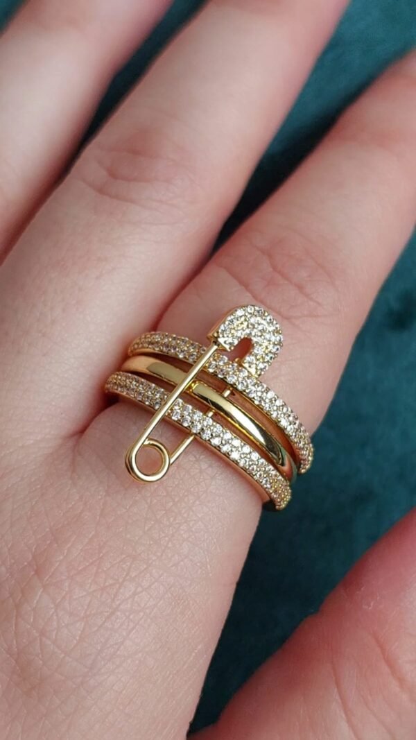 Gold Safety Pin Ring