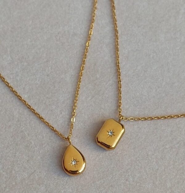 Glow Necklace - Tear Drop And Square